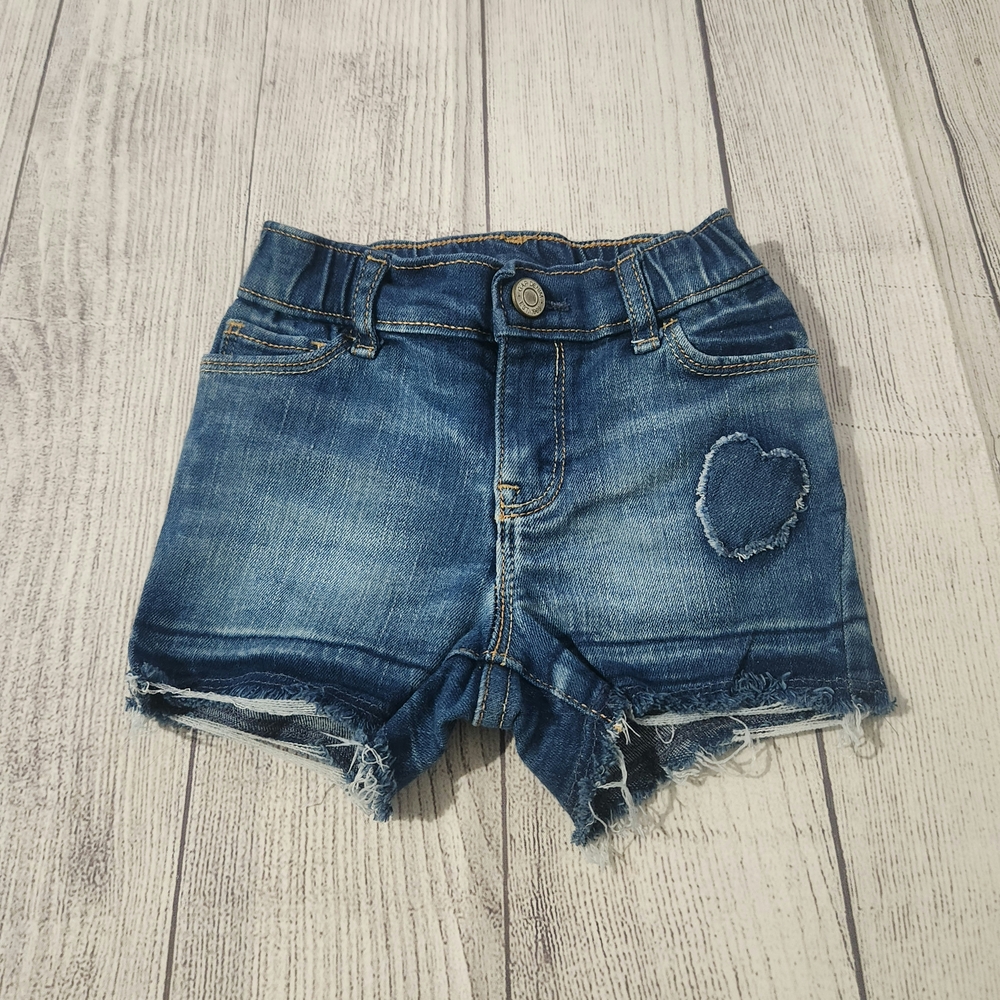 GAP Kids Blue Denim Shorts with Heart Accent